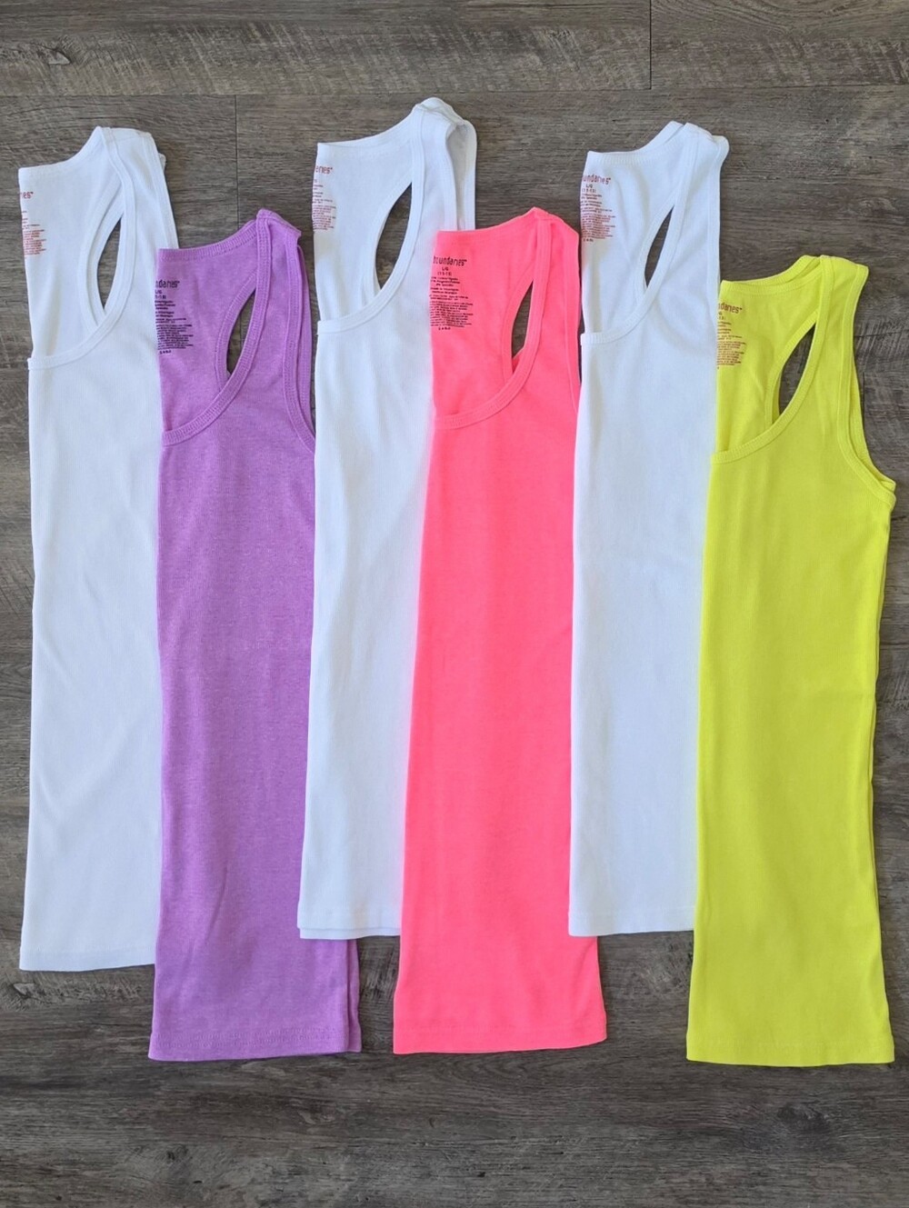 6 New Ribbed Stretchy Tanks